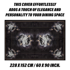 Heart Home Dining Table Cover | Tabletop Cover | Table Buffet Cover | Table Linen Cover | 6-Seater Table Cloth | Table Cloth Cover | Gulab Painting | DTC | 60x90 Inch | Brown