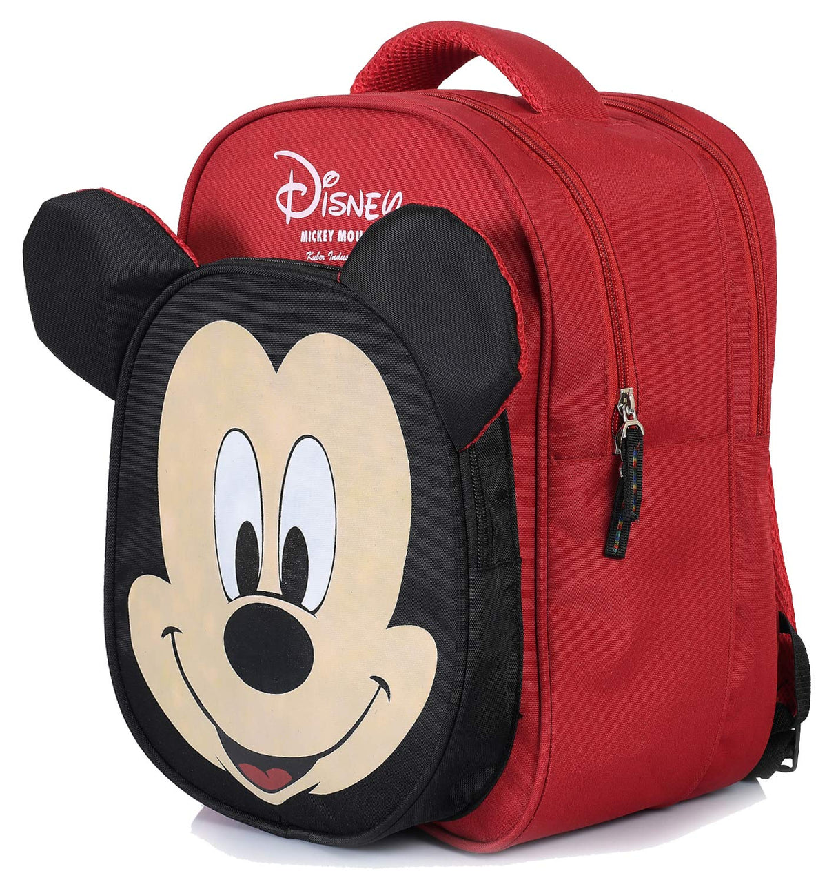 Kuber Industries Disney Print Unisex School Bag|Kids School Backpack|School Bag For Girls, Boys|Disney Mickey Mouse|Red & Black|
