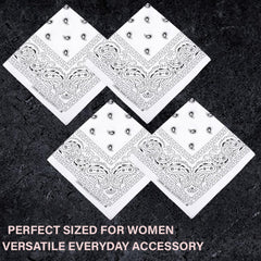 Heart Home Handkerchief | Premium Cotton Fabric | Women's Handkerchief | Ladies Rumal | Women's Hankies | Hankies for Girls | Carry Print Hanky | 2 Piece Set | Extra Large | White