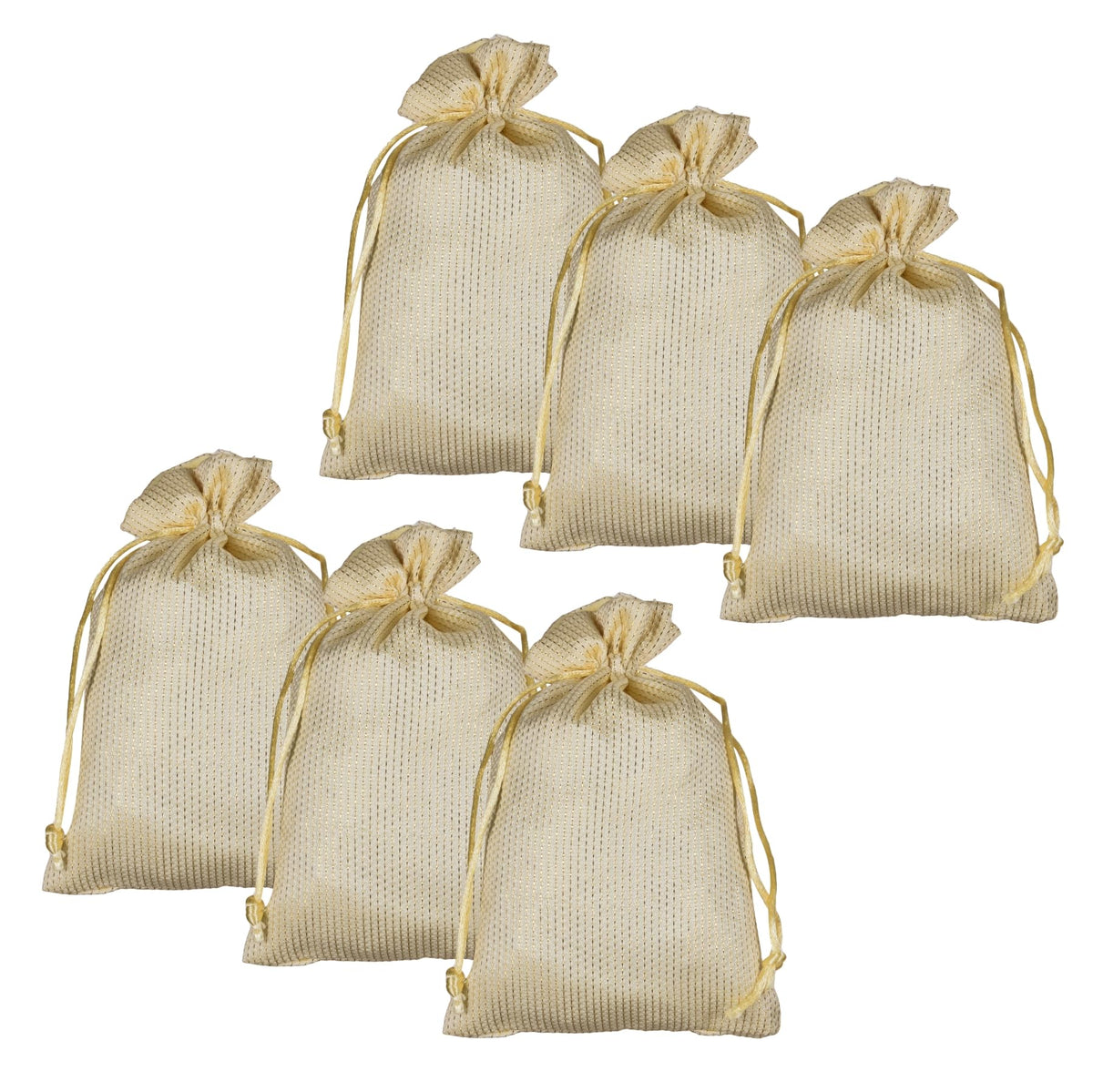 Heart Home Potli|Jari Silk Wedding Potli|Drawstring Closure Potli|Wallet Potli|Christmas Gift Potli|Baby Shower Potli|Traditional Shagun Potli|9x12 Inch|Large|Pack of 6|Cream