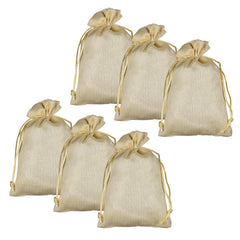 Heart Home Potli|Jari Silk Wedding Potli|Drawstring Closure Potli|Wallet Potli|Christmas Gift Potli|Baby Shower Potli|Traditional Shagun Potli|9x12 Inch|Large|Pack of 6|Cream