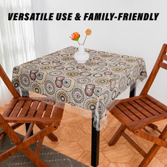 Heart Home Table Cover | PVC Dining Table Cover | Table Cloth | Center Table Cover | Table Cover for Kitchen Table | Rangoli Table Cover for Hall Décor | 54 Inch | White