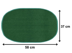 Heart Home Oval Shape Microfiber Anti Slip Door Mat (14'' x 23'', Green)-HEART12074
