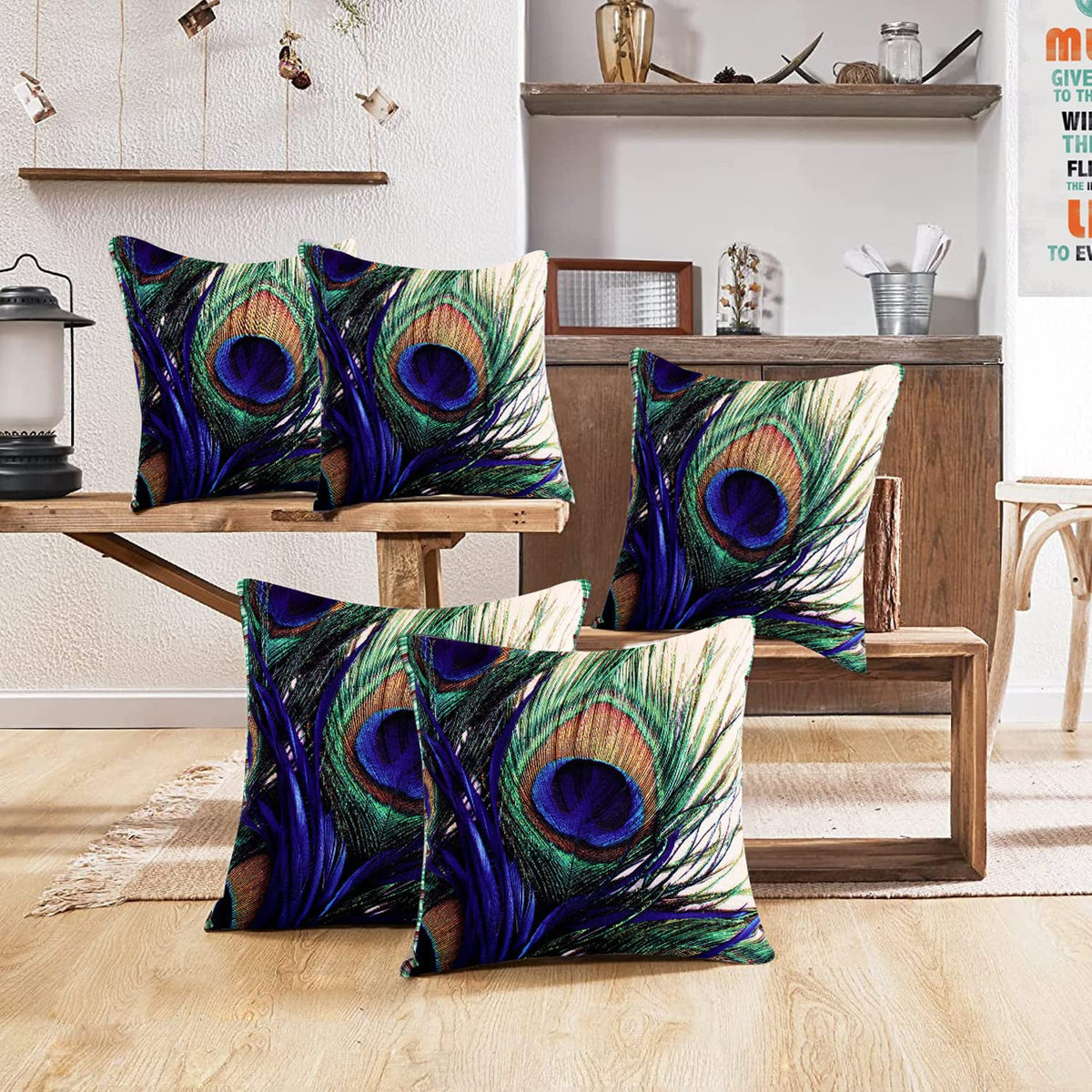 Kuber Industries Cushion Cover|Ractangle Cushion Covers|Sofa Cushion Covers|Cushion Covers 16 inch x 16 inch|Cushion Cover Set of 5|Multicolor