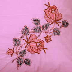 Heart Home Embroidery Pattern Breathable & Soft Cotton Pillow Cover for Sofa, Couch, Bed, Set of 4 (Pink) 54HH4120.