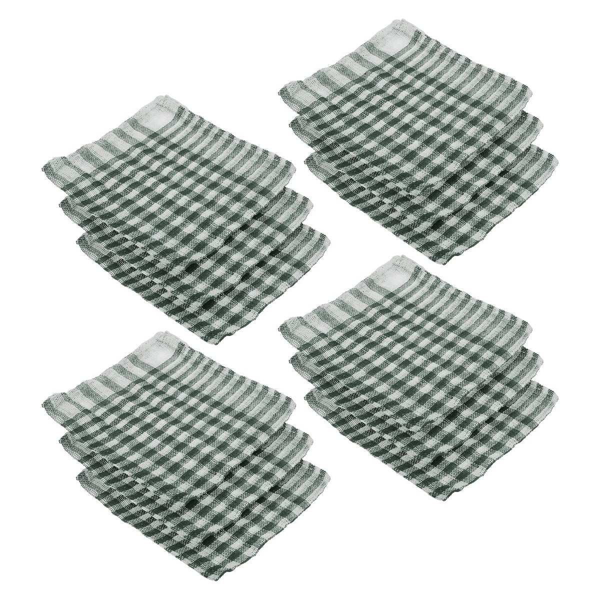 Kuber Industries Duster | Wet Dry Cleaning Napkin | Cotton Kitchen Duster | 300 GSM Kitchen Cleaning Clothes | Pocha for Kitchen | Car | Desk | Fan | Set of 12 | 101 | Green