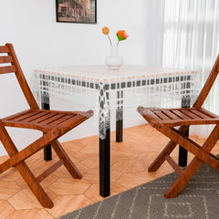 Heart Home Table Cover | PVC Dining Table Cover | Table Cloth | Center Table Cover | Table Cover for Kitchen Table | Self Check Table Cover for Hall Décor | 54 Inch | White