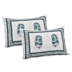 Kuber Industries Double Bedsheet with 2 Pillow Covers | 160 TC Premium Cotton Bedsheet for Double Bed | Bedsheet for Living Room-Home & Hotels | Dezier Flower Boota | 90x108 Inch | Green