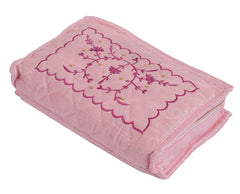 Kuber Industries Multiuses Embroidery Design Portable Jewellery Organizer With 6 Tranasparent Pockets- Pack of 2 (Pink)