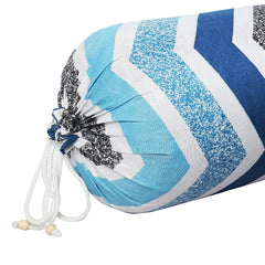 Heart Home Bolster Cover|Soft Cotton Bolster Cover Set|Diwan Round Bolster Pillow Covers|Luxurious Zig Zag Print Roll Masand Cover|16x32 Inch|Pack of 2 (Multi)