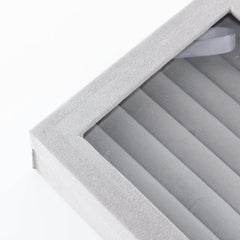 Kuber Industries Pack of 5 Velvet Jewelry Box Organizer | Jewelry Storage Box | Jewelry Organizer | Showcase Holder Dresser Organizer for Earring Necklace Bracelet Ring |PYXX-015 | Grey