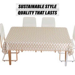 Heart Home Table Cover | Polyvinyl Dining Table Cloth Cover | Center Table Cover | Table Cover for Kitchen Table | Flower Maiva Table Cover for Hall Décor | 54x84 Inch | Brown