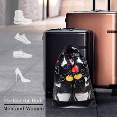 Heart Home Disney Mickey Shoe Cover | Travel Shoe Storage Bags | Polyester Storage Bag | Drawstring Shoe Cover | Shoe Organizer with Clear window | Pack of 6 | Black