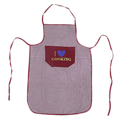 Kuber Industries Checkered Design Cotton 3 Pieces waterproof Apron with Front Pocket (Maroon, Brown & Red)-CTKTC29838