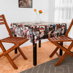 Heart Home Table Cover | Dining Table Cover | Center Table Cover | Reversable Table Cover for Kitchen Table | Coffee Cup Table Cover for Hall Décor | 54x54 Inch | Brown