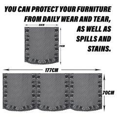 Heart Home Sofa Cover | 3+1 Seater Sofa Slip Cover Set | Digital Painting Sofa Cover | SUEDE Ultra Sonic Couch Cover | Sofa Slipcover Set Living Room | Gray