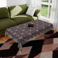 Heart Home Center Table Cover | PVC Table Cloth Cover | 4 Seater Table Cloth | Rangoli Table Cover | Table Protector | Table Cover for Center Table | 40x60 Inch | CTC | Black