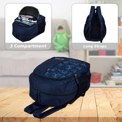 Heart Home Backpack | School Backpack for Kids | Collage Backpack | School Bag for Boys & Girls | 3 Compartments Mini Backpack | Half Print School Bag | Navy Blue
