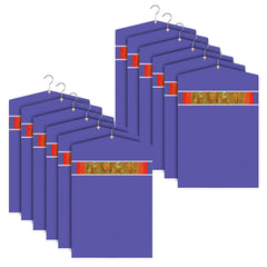 Heart Home Hanging Saree Cover | Non-Woven Plain Hanging Saree Bag | Clothes Saree Stoarge Organizer | Small Transparent View Hanging Saree Cover | Pack of 12 | Purple