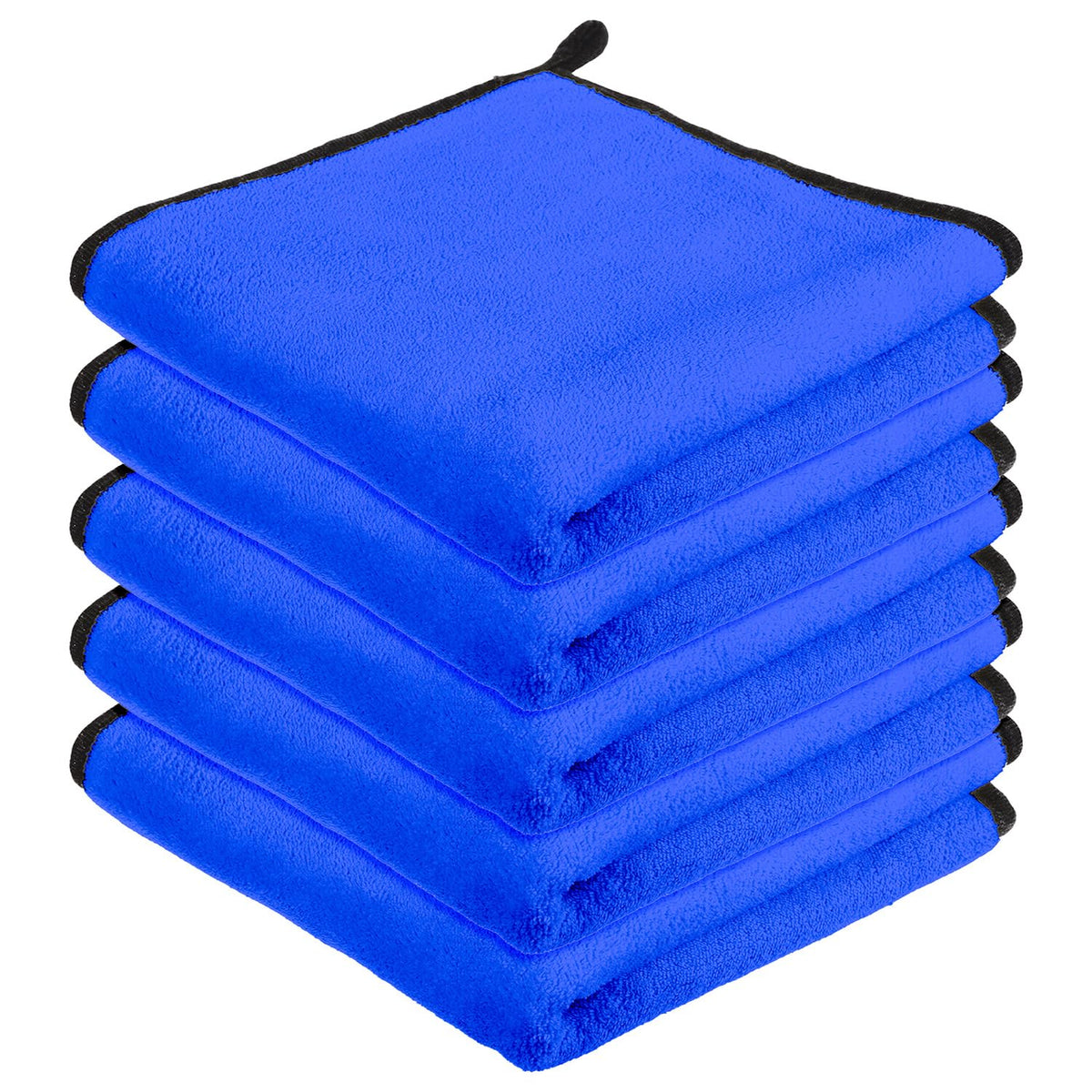 Kuber Industries Cleaning Towel | Reusable Cleaning Cloths for Kitchen | Duster Towel for Home Cleaning | 400 GSM Cleaning Cloth Towel with Hanging Loop | 40x40 | Pack of 5 | Blue