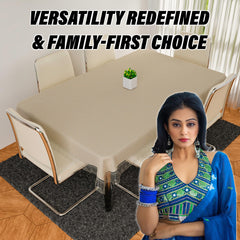 Kuber Industries Dining Table Cover | Kitchen Dining Tablecloth | 6 Seater Dining Table Cover | Dining Table Cover for Hall Décor | Dot Design Tablecloth | DTC | 60x90 | Golden