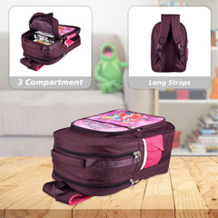 Heart Home Disney Princess School Bags | Kids School Bags | Student Bookbag | Travel Backpack | School Bag for Girls & Boys | School Bag with 4 Compartments | Wine