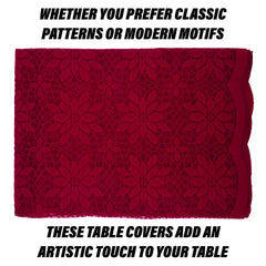 Heart Home Center Table Cover | Cotton Table Cloth Cover | 4-Seater Table Cloth | Plain Jasmin Flower Table Cover | Table Protector | Table Cover for Center Table | 40x60 Inch | Maroon