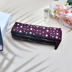 Heart Home Pencil Pouch|Rexine Stationary Pouch|Pencil Utility Pouch|School Pencil Case for Kids|Pen-Pencil Box for Kids|2 Zipper Pencil Organizer|Star Pencil Pouch|Pack of 2|Maroon