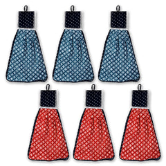 Heart Home Napkin | Washbasin Hanging Napkin | Kitchen Towel with Ties | Napkin for Kitchen | Circle Napkin for Bathroom | Hand Towel for Kitchen | Pack of 6 | Multi