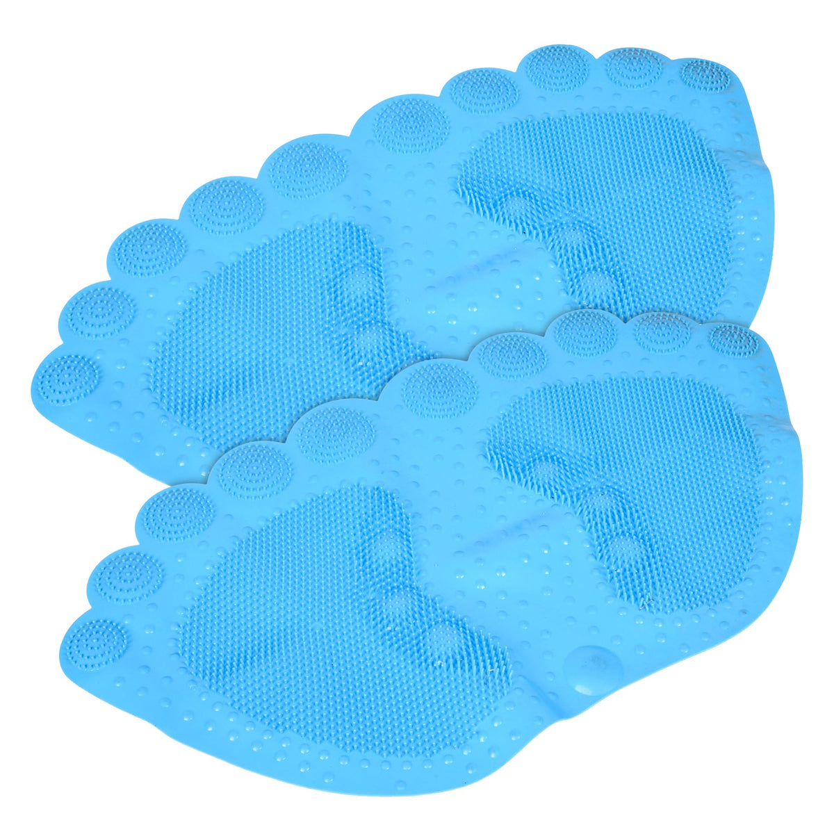 Heart Home Bath Mat | PVC Bathroom Mat | Shower Bath Mat | Foot Shape Bath Tub Mat | Foot Massager Mat | Anti-Skid Floor Mat | Shower Mat | Pack of 2 | Blue