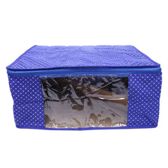 Kuber Industries Polka Dots 6 Piece Cotton 3 Layered Quilted Saree Cover, Blue-CTKTC21274