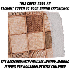 Kuber Industries Round Table Cover | Table Cloth for Round Tables | 4 Seater Round Table Cloth | Chatai Kitchen Dining Tablecloth | Tabletop Cover | 60 Inch | Brown