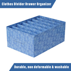 Heart Home Trouser Box | Wardrobe Organizer | Clothes Organizer | Storage Box for Pants-Shirt-Sweaters-Bra Panty-Socks | 7-Grid Closet Organizer | Zig-Zag | Medium | Blue