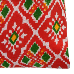 Heart Home Potli | Silk Wedding Potli | Drawstring Closure Potli | Wallet Potli | Christmas Gift Potli | Baby Shower Potli | Medium-Patola-Print Potli | 7x9 Inch | Pack of 4 | Red