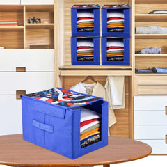 Heart Home Marvel Captain America Wardrobe Organizer | Shirt Stacker Closet Organizer | Shirts and Clothing Organizer | Foldable Storage Boxes | Shelf Organizer | Shirt Stacker Bag | Blue