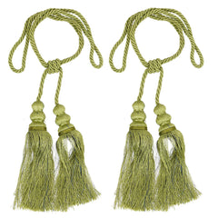 Kuber Industries Polyester 2 Pieces Curtain Tie Back Tassel Set (Green) CTKTC33468