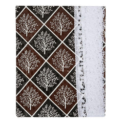 Kuber Industries Dining Table Cover | PVC Table Cloth Cover | 6-Seater Table Cloth | Table Protector Cover | Table Cover for Dining Table | Brown New Tree Table Cover | 60x90 Inch | DTC | Black