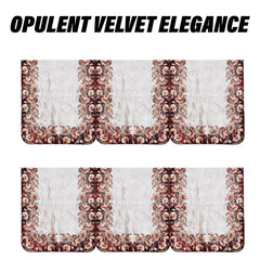 Heart Home Sofa Cover | 3+1 Seater Sofa Slip Cover Set | Brown Flower Sofa Cover | Velvet Couch Cover | Sofa Slipcover Set | Sofa Cover for Living Room | Golden