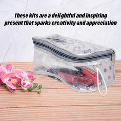 Heart Home Jewellery Kit|Cosmetic Storage Box|Jewellery Box for Women|Travel Pouch|Transparent Makeup kit|3 Different Pouch|Dot-Dori Vanity Pouch|Silver