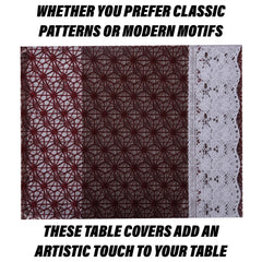 Heart Home Dining Table Cover | PVC Table Cloth Cover | 6 Seater Table Cloth | Self Star Table Cover | Table Protector | Table Cover for Dining Table | 60x90 Inch | DTC | Brown