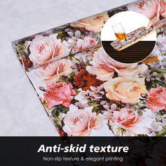 Heart Home Shelf Liner | Kitchen Cabinet Shelf Protector | Kitchen Liners for Cabinets and Drawers | Drawer Liner Mat | Gulab-Design Shelf Liner Roll | Cabinet Mat | 5 MTR | Pack of 2 | White