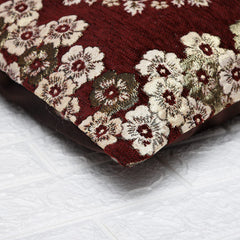 Heart Home Cushion Cover | Sofa Cushion Covers | Embossed Square Cushion Covers | Velvet Cushion Covers | Couch Cushion Covers | Set of 5 | 16 Inch | Maroon
