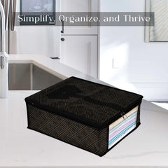 Heart Home Shirt Cover|Shirt Storage Organizer|Clothing Organizer|Foldable Shirt Cover|Wardrobe Organizer with Transparent Window|Golden-Dot Shirt Bag|Pack of 2|Black