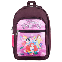 Heart Home Disney Princess School Bags | Kids School Bags | Student Bookbag | Travel Backpack | School Bag for Girls & Boys | School Bag with 4 Compartments | Wine