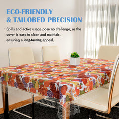 Heart Home Dining Table Cover | PVC Table Cloth Cover | 6-Seater Table Cloth | Table Protector Cover | Table Cover for Dining Table | Fruit Print Table Cover | 60x90 Inch | DTC | Red