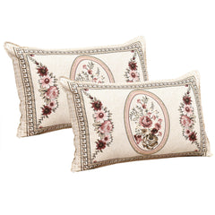 Kuber Industries Double Bedsheet with 2 Pillow Covers | 160 TC Premium Cotton Bedsheet for Double Bed | Bedsheet for Living Room-Home & Hotels | Kaleen Flower | 100x108 Inch | Pink