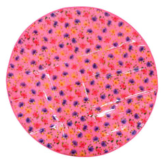 Kuber Industries Food Mat | Floral Design Satin Bed Server | Round Table Placemat | Waterproof Bed Server for Bedsheet | 36 Inch | Pack of 2 | Pink