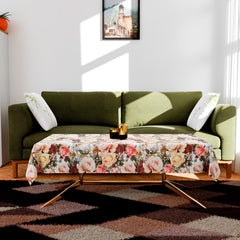 Heart Home Dining Table Cover | PVC Table Cloth Cover | 6 Seater Table Cloth | Self Leaf Table Cover | Table Protector | Table Cover for Dining Table | 60x90 Inch | DTC | White