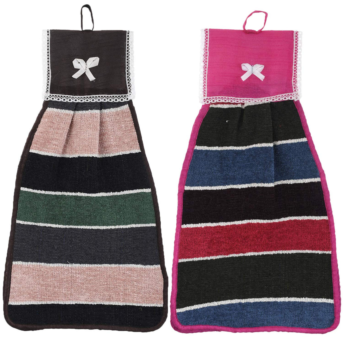 Kuber Industries Hanging Cotton 2 Pieces Cotton Washbasin Napkin/Hand Towel for Kitchen and Bathroom (Multi) - CTKTC045553