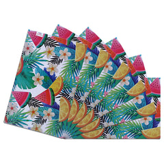 Heart Home Fruits Print PVC Waterproof & Washable Refrigerator|Fridge Placemats for Home & Kitchen Set of 6 (Transparent)